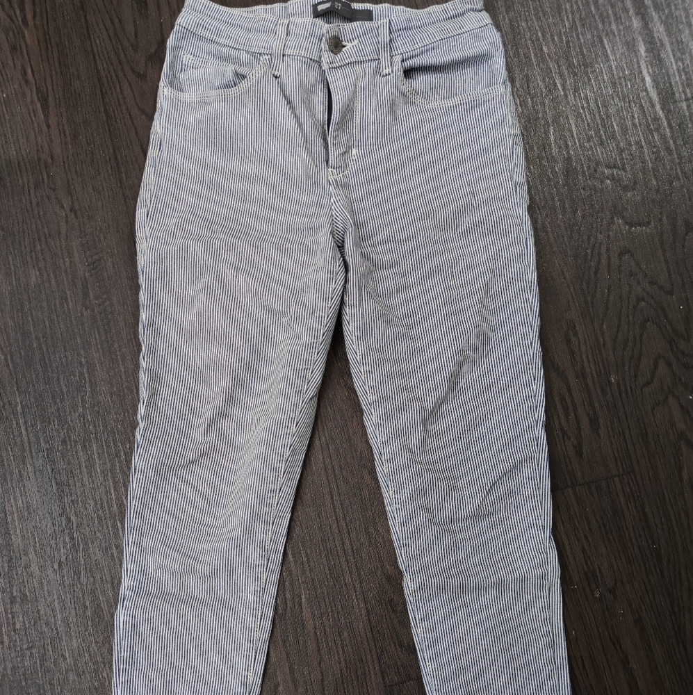 Pin stripe, High waisted, ankle tight jeans
